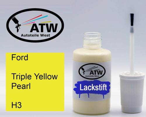 Ford, Triple Yellow Pearl, H3: 20ml Lackstift, von ATW Autoteile West.